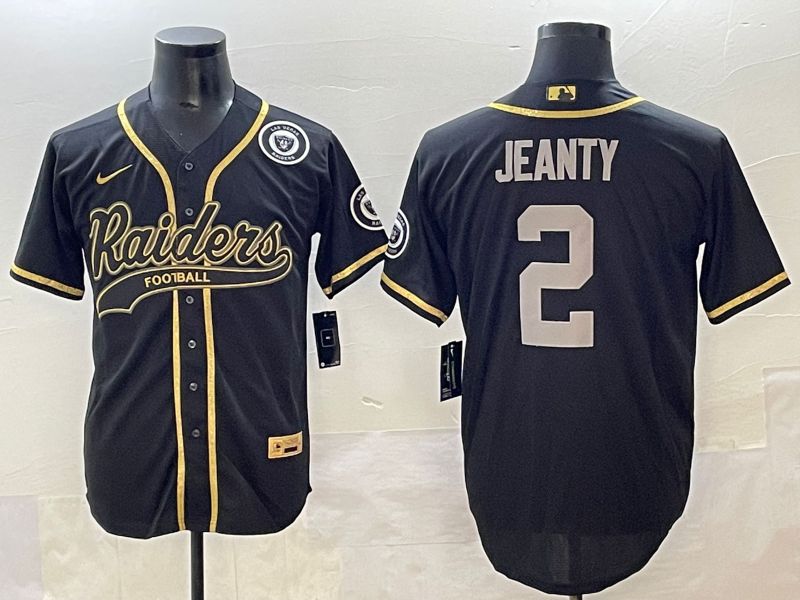 Men 2025 Oakland Raiders #2 Jeanty Black Joint Name Nike Limited NFL Jersey style 7